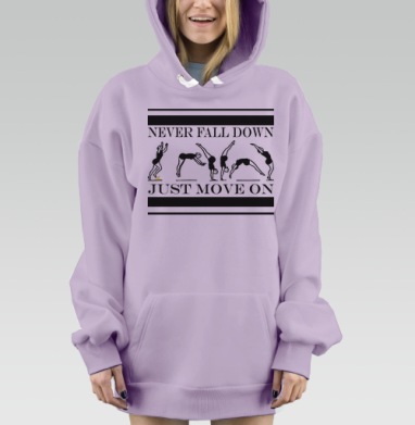 Мотивационный постер с акробатическим сальто, Hoodie Mjhigh Dig Mel, Fiolet, утепленная