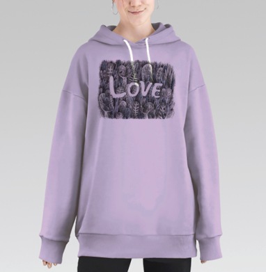 Моя любовь, Hoodie Long Oversize Fiolet