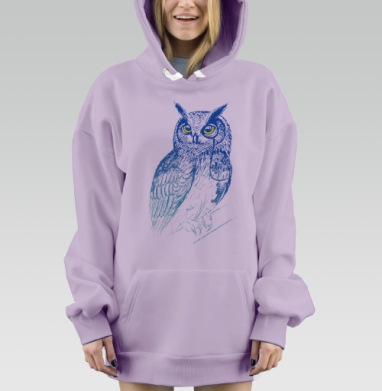 Мудрый филин, Hoodie Mjhigh Dig Mel, Fiolet, утепленная