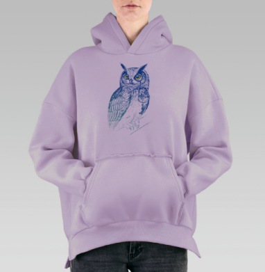 Мудрый филин, Hoodie Oversize Fiolet, утепленная