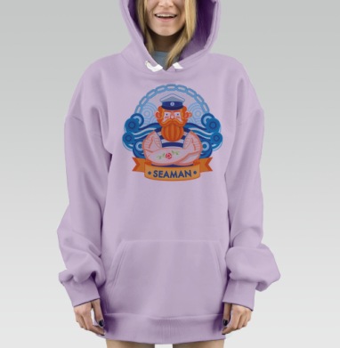 Мужественный моряк с татуировками и волнением, Hoodie Mjhigh Dig Mel, Fiolet, утепленная