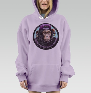 Музыкальный спутник жизни с кепкой и наушниками, Hoodie Mjhigh Dig Mel, Fiolet, утепленная