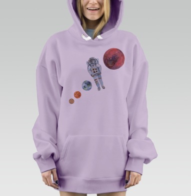 На Марс СРОЧНО, Hoodie Mjhigh Dig Mel, Fiolet, утепленная