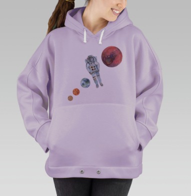 На Марс СРОЧНО, Hoodie Oversize Fiolet