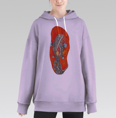 Начало анатомии рыбы, Hoodie Long Oversize Fiolet