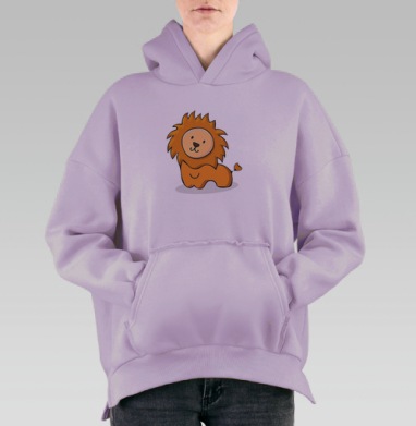 Наивный львенок, Hoodie Oversize Fiolet, утепленная