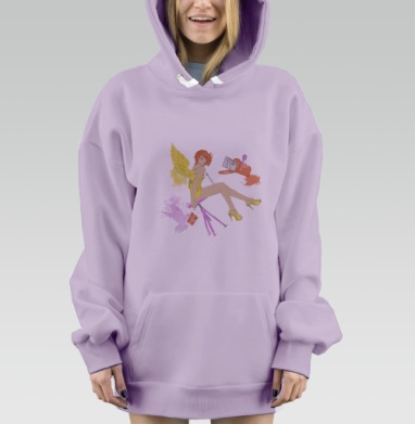 Напиши мне, Hoodie Mjhigh Dig Mel, Fiolet, утепленная