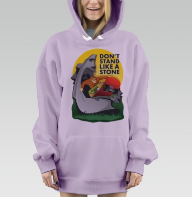 Не будь моаи, Hoodie Mjhigh Dig Mel, Fiolet, утепленная