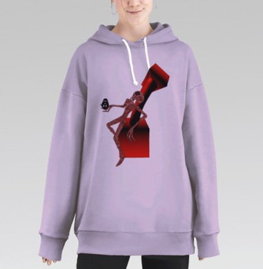 Не знаю., Hoodie Long Oversize Fiolet