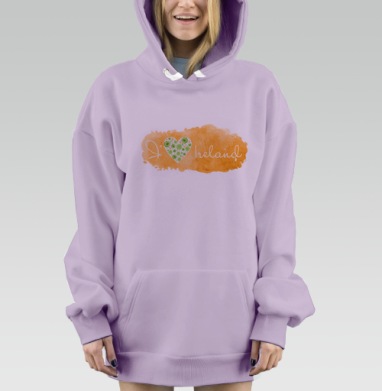 Нежное выражение любви к Ирландии, Hoodie Mjhigh Dig Mel, Fiolet, утепленная