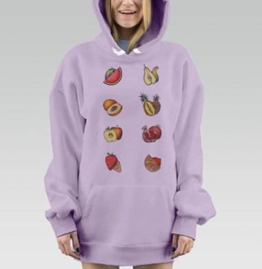 Немного фруктов, Hoodie Mjhigh Dig Mel, Fiolet, утепленная
