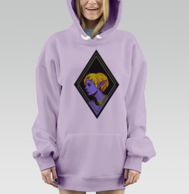 Неон, Hoodie Mjhigh Dig Mel, Fiolet, утепленная