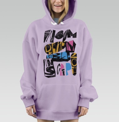 Непонятная надпись, Hoodie Mjhigh Dig Mel, Fiolet, утепленная