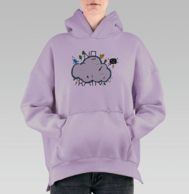 Нет дождя, Hoodie Oversize Fiolet, утепленная