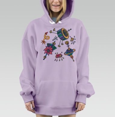 Неземной полет, Hoodie Mjhigh Dig Mel, Fiolet, утепленная
