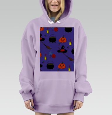 Ночь Хэллоуина, Hoodie Mjhigh Dig Mel, Fiolet, утепленная