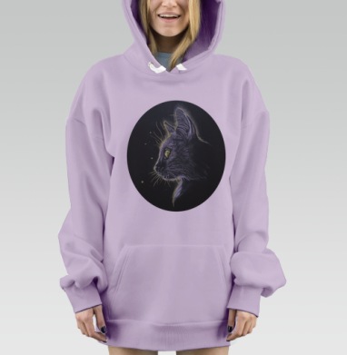 Ночной котэ, Hoodie Mjhigh Dig Mel, Fiolet, утепленная