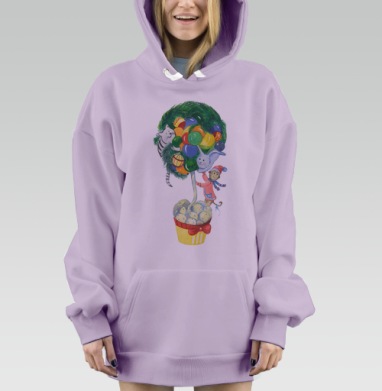 Новогоднее дерево, Hoodie Mjhigh Dig Mel, Fiolet, утепленная