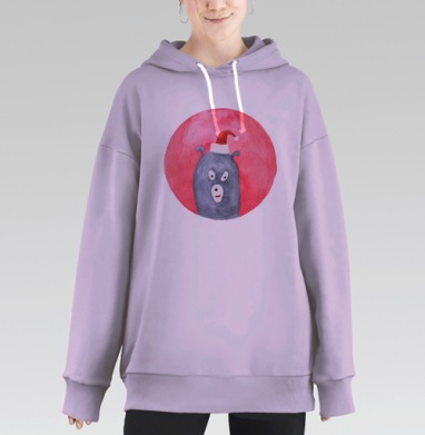 Новогодний медведь, Hoodie Long Oversize Fiolet