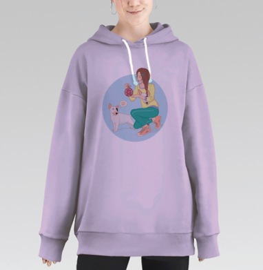 Новогодний шарик, Hoodie Long Oversize Fiolet