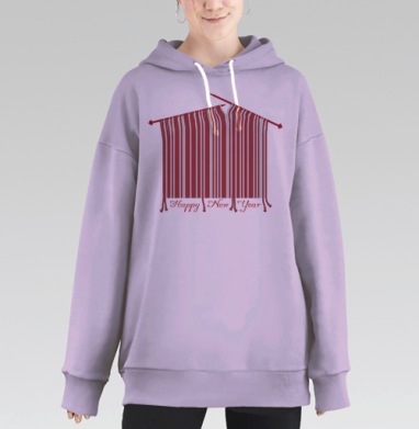 Новогодний штрихкод, Hoodie Long Oversize Fiolet