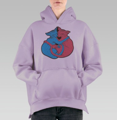 Объятия сфинксов: Любовь и гармония инь-ян, Hoodie Oversize Fiolet, утепленная