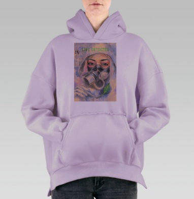 Обнаружена жизнь, Hoodie Oversize Fiolet, утепленная