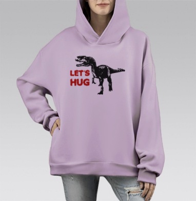 Обними Тирекса, Hoodie Mono Fiolet, оверсайз, утепленная