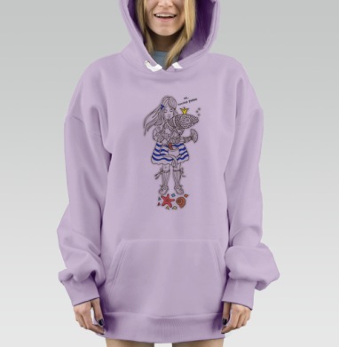 Ок, Золотая рыбка, Hoodie Mjhigh Dig Mel, Fiolet, утепленная