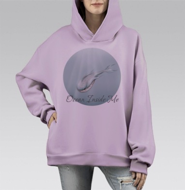 Океан внутри меня, Hoodie Mono Fiolet, оверсайз, утепленная