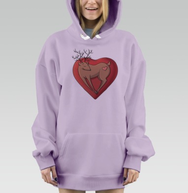 Олень любви, Hoodie Mjhigh Dig Mel, Fiolet, утепленная