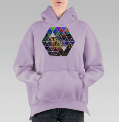 Опять абстрактная природа, Hoodie Oversize Fiolet, утепленная