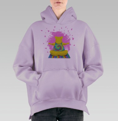 Осознанный медведь, Hoodie Oversize Fiolet, утепленная