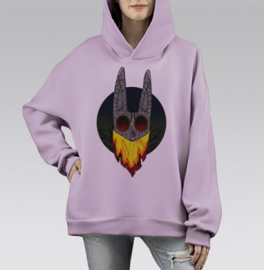 Отступник, Hoodie Mono Fiolet, оверсайз, утепленная