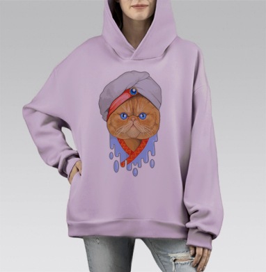 Падишах., Hoodie Mono Fiolet, оверсайз, утепленная