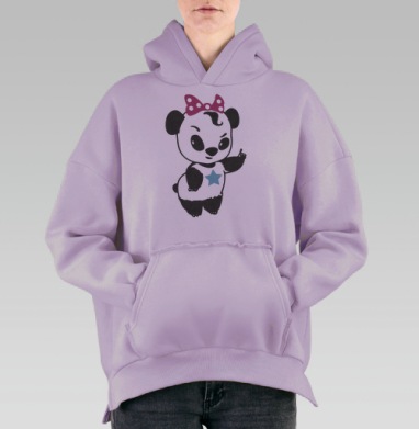 Панда - банда, Hoodie Oversize Fiolet, утепленная