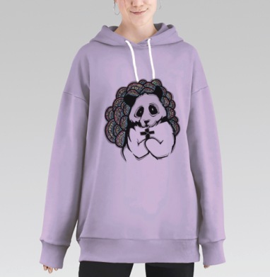 Панда христианка, Hoodie Long Oversize Fiolet