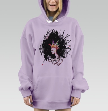 Панк-рок жив, Hoodie Mjhigh Dig Mel, Fiolet, утепленная