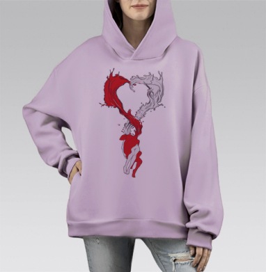 Пара, Hoodie Mono Fiolet, оверсайз, утепленная