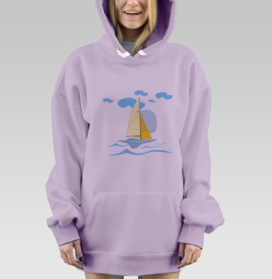 Парусная яхта, Hoodie Mjhigh Dig Mel, Fiolet, утепленная
