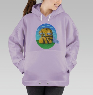 Пчела с ромашкой, Hoodie Oversize Fiolet