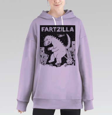 Пердзилла одноцвет, Hoodie Long Oversize Fiolet