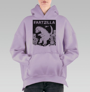 Пердзилла одноцвет, Hoodie Oversize Fiolet, утепленная