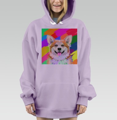 Пёс корги, Hoodie Mjhigh Dig Mel, Fiolet, утепленная