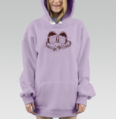 Пингвины. Вместе теплее, Hoodie Mjhigh Dig Mel, Fiolet, утепленная