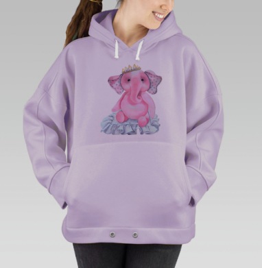 Pink elephant princess / Розовый слон-принцесса, Hoodie Oversize Fiolet