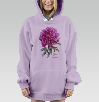 Пион и любовь, Hoodie Mjhigh Dig Mel, Fiolet, утепленная