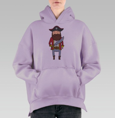 Пират с саблей, Hoodie Oversize Fiolet, утепленная