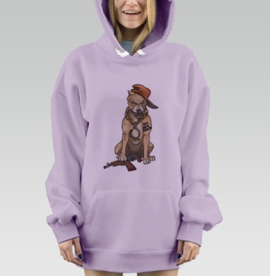 Питбуль репер, Hoodie Mjhigh Dig Mel, Fiolet, утепленная