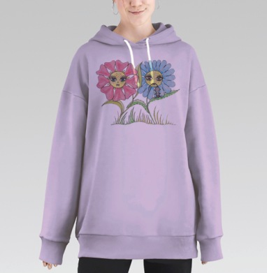 Плотоядные цветы, Hoodie Long Oversize Fiolet
